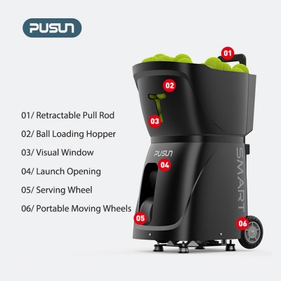 PUSUN PT-Smart Lite Automatic Tennis Ball Machine APP 20-Point Programming Launcher